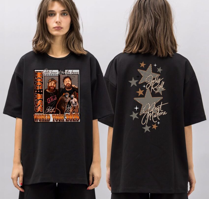 Jelly Roll and Post Malone Concert 2025 Shirts | Unique Streetwear Tees for True Fans – Glasetor