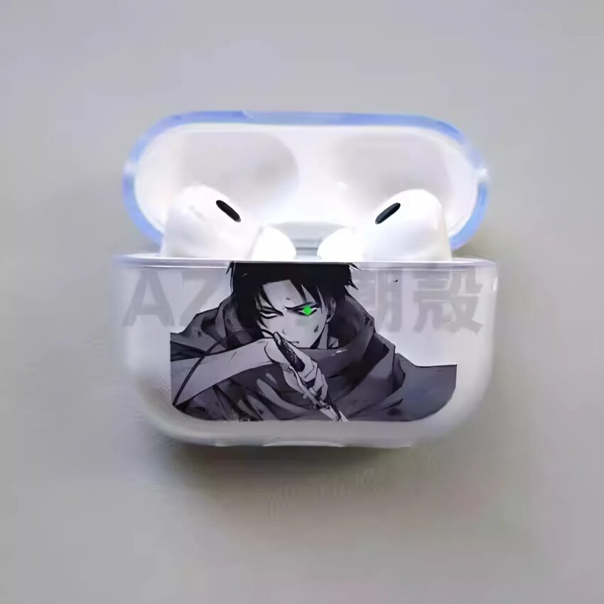 Attack on Titan Levi AirPods Case – Transparent Protective Cover for AirPods Pro & AirPods 2/3/4/5