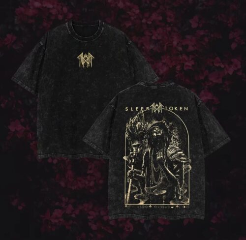 Sleep Token T-Shirt Ver 001 – Gothic Metal Band Tee with Vintage Wash, Dark Ritual Graphic, Oversized Unisex Rock Shirt