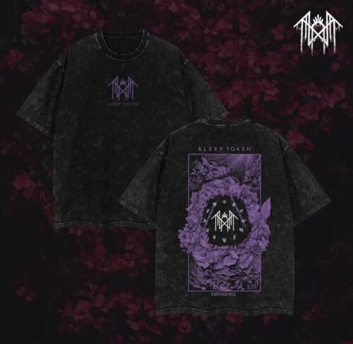 Sleep Token T-Shirt Ver 002 – Gothic Metal Band Tee with Vintage Wash, Dark Ritual Graphic, Oversized Unisex Rock Shirt