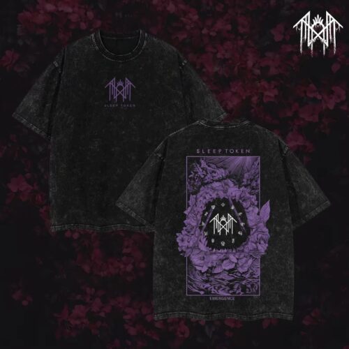 Sleep Token T-Shirt Ver 002 – Gothic Metal Band Tee with Vintage Wash, Dark Ritual Graphic, Oversized Unisex Rock Shirt