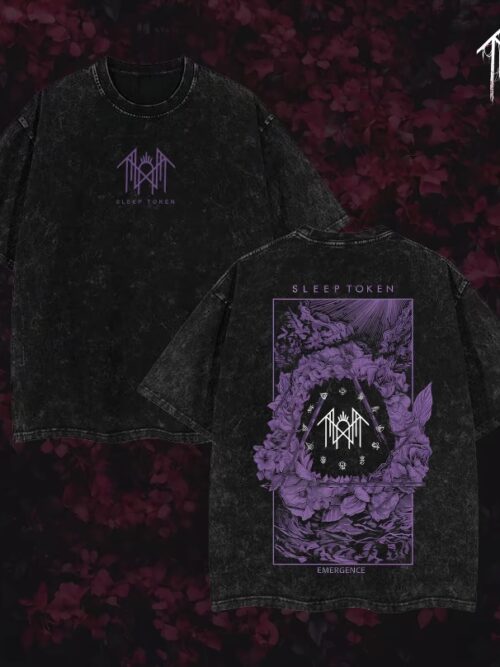 Sleep Token T-Shirt Ver 002 – Gothic Metal Band Tee with Vintage Wash, Dark Ritual Graphic, Oversized Unisex Rock Shirt