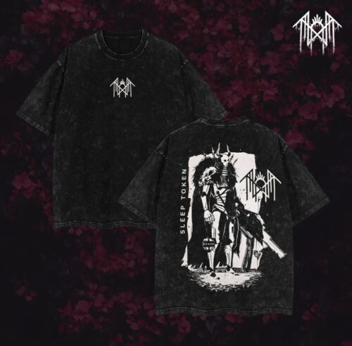 Sleep Token T-Shirt Ver 004 – Gothic Metal Band Tee with Vintage Wash, Dark Ritual Graphic, Oversized Unisex Rock Shirt