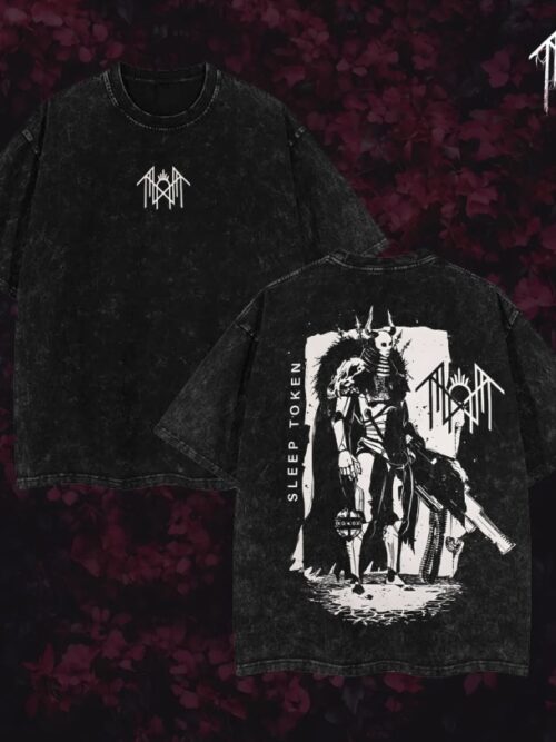 Sleep Token T-Shirt Ver 004 – Gothic Metal Band Tee with Vintage Wash, Dark Ritual Graphic, Oversized Unisex Rock Shirt