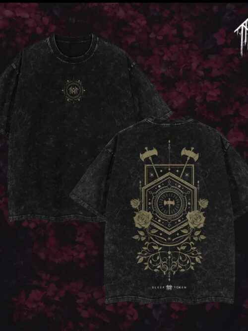 Sleep Token T-Shirt Ver 005 – Gothic Metal Band Tee with Vintage Wash, Dark Ritual Graphic, Oversized Unisex Rock Shirt