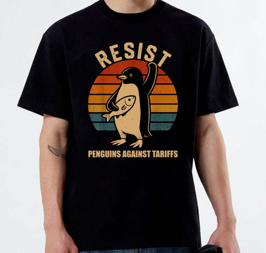 Penguins Against Tariffs Shirt – Funny Protest Tee, Flippers Up Heard Island Shirt, Subtle FDT Penguin Tariffs T-Shirt