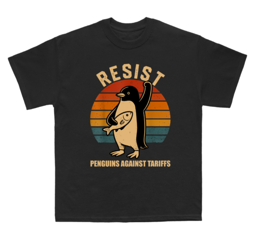 Penguins Against Tariffs Shirt – Funny Protest Tee, Flippers Up Heard Island Shirt, Subtle FDT Penguin Tariffs T-Shirt