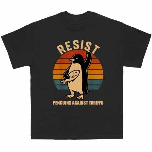 Penguins Against Tariffs Shirt – Funny Protest Tee, Flippers Up Heard Island Shirt, Subtle FDT Penguin Tariffs T-Shirt