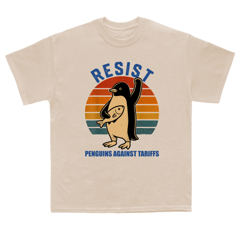 Penguins Against Tariffs Shirt – Funny Protest Tee, Flippers Up Heard Island Shirt, Subtle FDT Penguin Tariffs T-Shirt