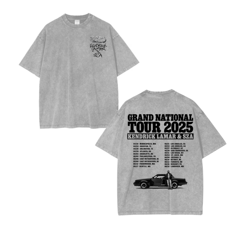 Kendrick Lamar SZA Grand National Tour 2025 T-Shirt – Vintage Wash Unisex Concert Tee