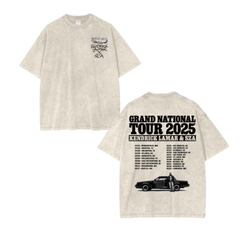 Kendrick Lamar SZA Grand National Tour 2025 T-Shirt – Vintage Wash Unisex Concert Tee