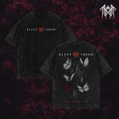 Sleep Token T-Shirt Ver 007 – Gothic Metal Band Tee with Vintage Wash, Dark Ritual Graphic, Oversized Unisex Rock Shirt