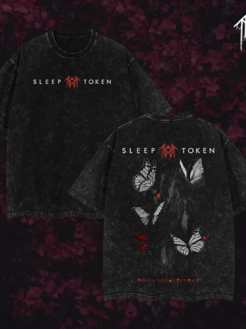 Sleep Token T-Shirt Ver 007 – Gothic Metal Band Tee with Vintage Wash, Dark Ritual Graphic, Oversized Unisex Rock Shirt