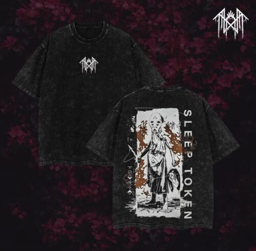 Sleep Token T-Shirt Ver 009 – Gothic Metal Band Tee with Vintage Wash, Dark Ritual Graphic, Oversized Unisex Rock Shirt