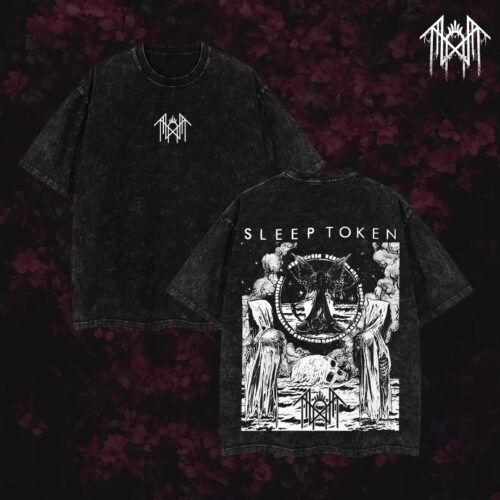 Sleep Token T-Shirt Ver 011 – Gothic Metal Band Tee with Vintage Wash, Dark Ritual Graphic, Oversized Unisex Rock Shirt