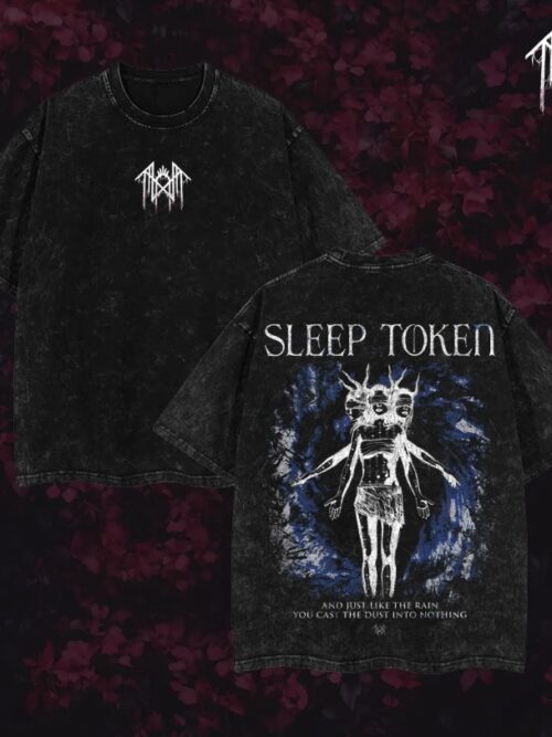 Sleep Token T-Shirt Ver 012 – Gothic Metal Band Tee with Vintage Wash, Dark Ritual Graphic, Oversized Unisex Rock Shirt
