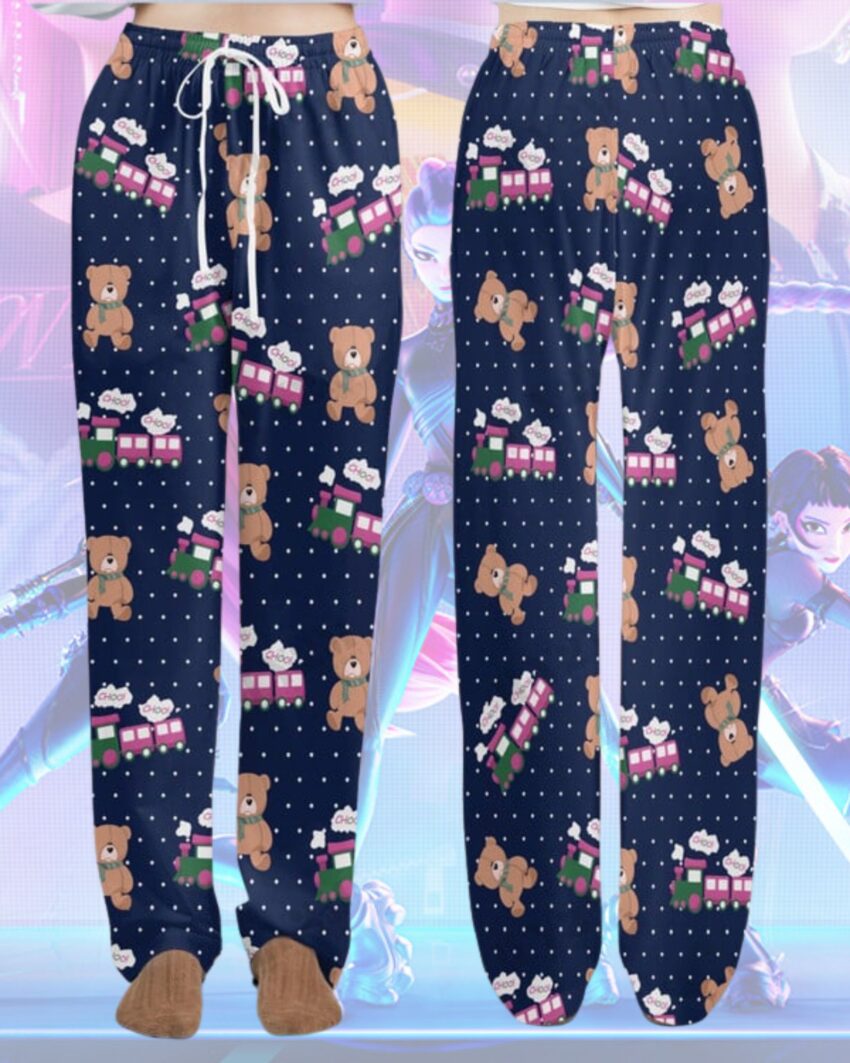 Rumi’s Choo Choo Train – Satin Long Pajamas Pants