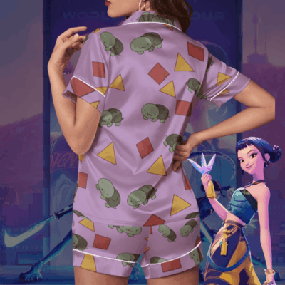 Zoey Satin Long Pajamas Short Set