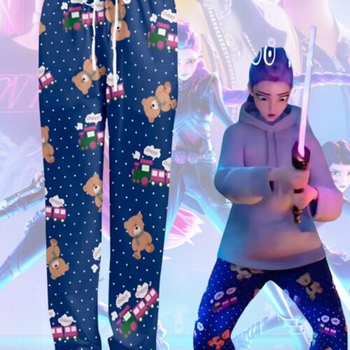 Rumi’s Choo Choo Train – Satin Long Pajamas Pants
