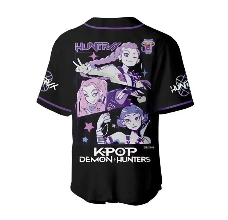 Huntrix Kpop Demon Hunters – Jersey Baseball Shirt Huntrix Kpop Demon Hunters – Jersey Baseball Shirt