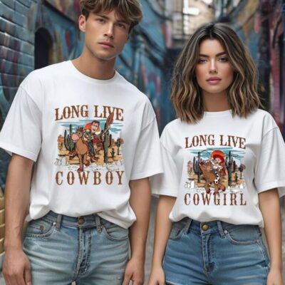 Couple Long Live Cow Boy Cow Girl T-Shirt