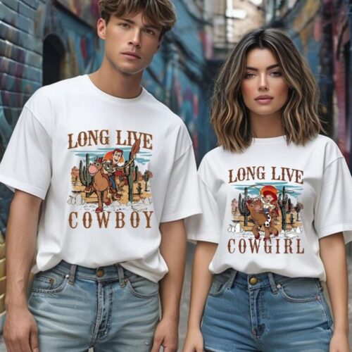 Couple Long Live Cow Boy Cow Girl T-Shirt