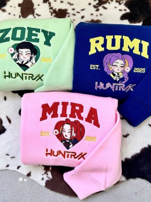 Kpop Demon Hunters, Zoey Rumi Mira Embroidered Sweatshirt/T-Shirt, Hoodie