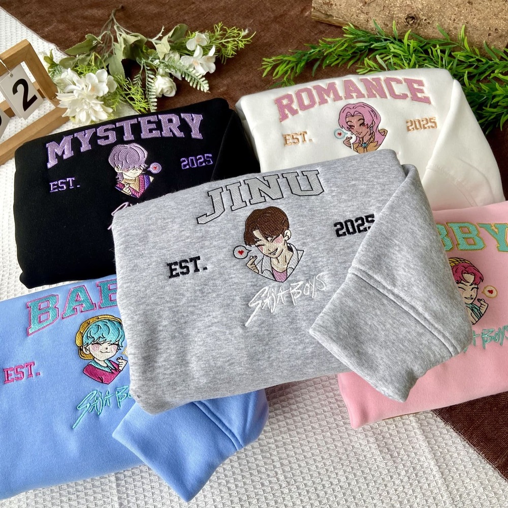 Kpop Demon Hunters Saja Boys Embroidered Sweatshirt/T-Shirt/Hoodie Kpop Demon Hunters Saja Boys Embroidered Sweatshirt/T-Shirt/Hoodie