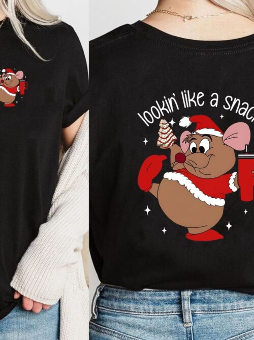Cute Gus Gus, Looking Like A Snack Christmas Shirt, Cinderella T-Shirt