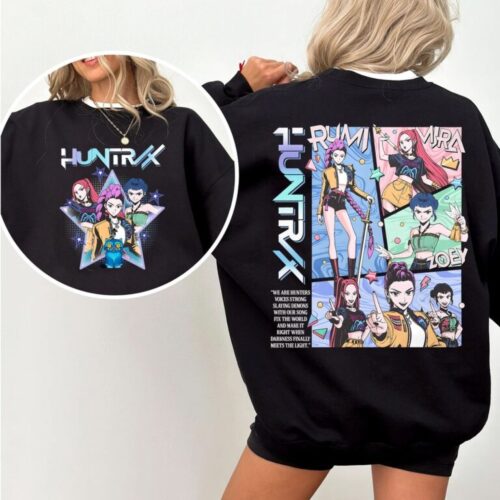 Huntrix Kpop Demon Hunters Version 4 2 Sides T-Shirt Huntrix Kpop Demon Hunters Version 4 2 Sides T-Shirt