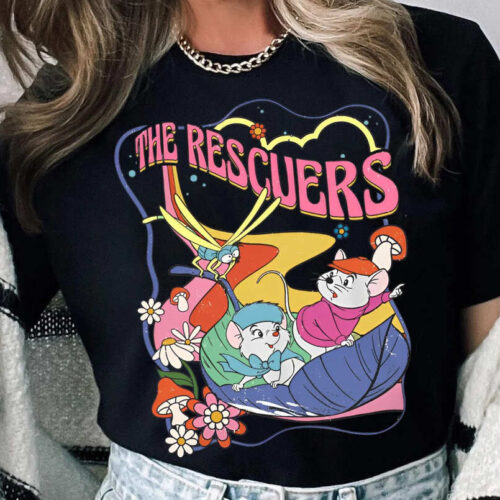 Mouse Leaf Boat The Rescuers Bernard Bianca T-Shirt