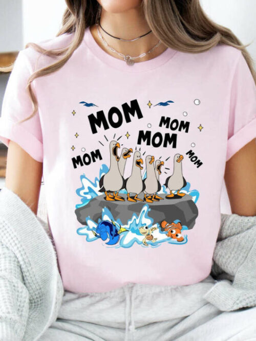 Mom Mom Mom Ocean Life Seagull T-shirt