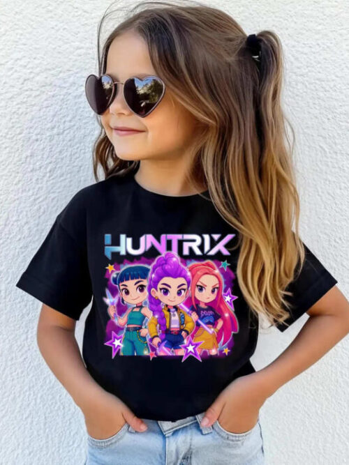 Chibi Huntrix Kpop Demom Hunters Youth T-Shirt, Kpop Idol Group Kid Youth T-Shirt