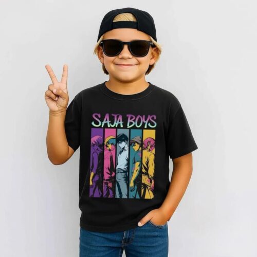 Chibi Saja Boys Kpop Demom Hunters Kid Youth T-Shirt
