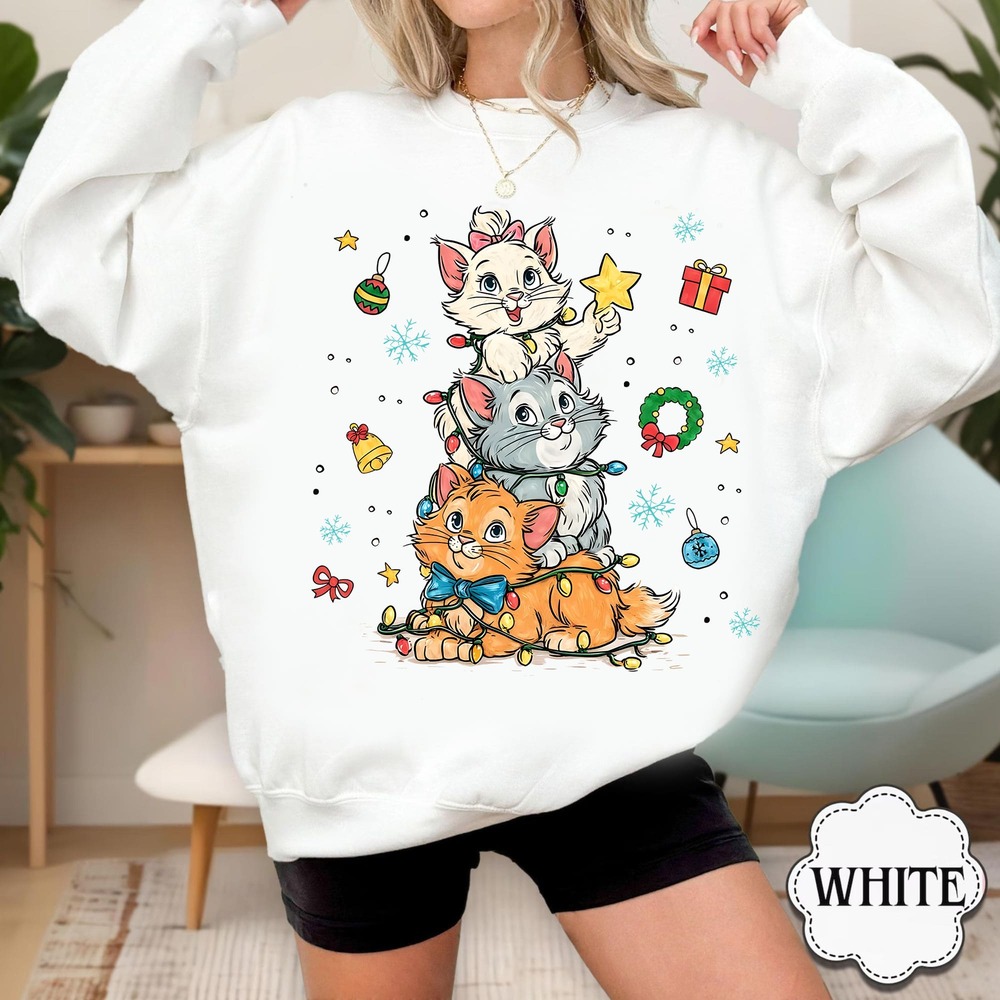 Cartoon Cats Christmas T-Shirt Cartoon Cats Christmas T-Shirt