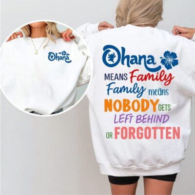 Ohana Means Family, LiLo & Stitch 2 Sides T-Shirt