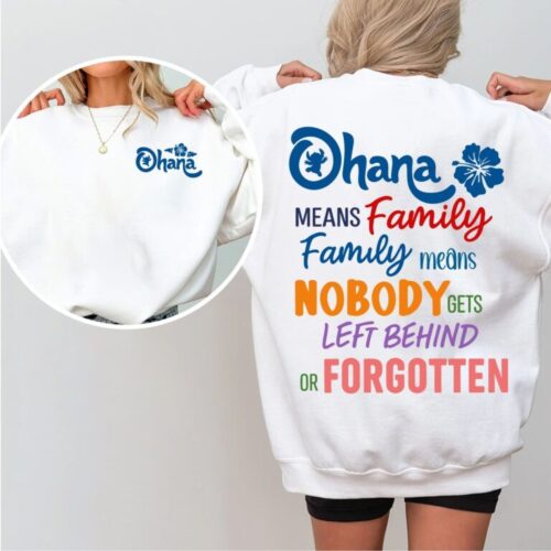 Ohana Means Family, LiLo & Stitch 2 Sides T-Shirt