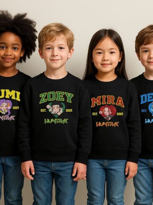 Kpop Demon Hunters, Zoey Rumi Mira Kid Youth Embroidered Sweatshirt/T-Shirt