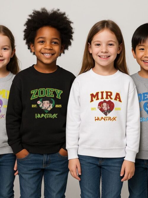 Kpop Demon Hunters, Zoey Rumi Mira Kid Youth Embroidered Sweatshirt/T-Shirt