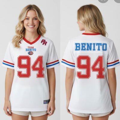 Team Benito Football Jersey, Halfbowl Fan, Bad Bunny Fan