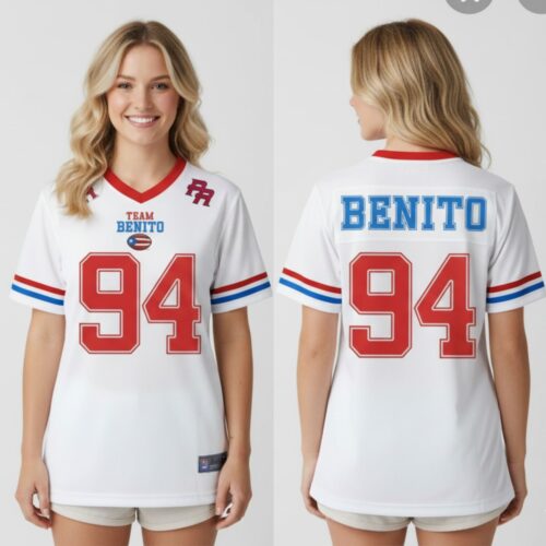 Team Benito Football Jersey, Halfbowl Fan, Bad Bunny Fan Team Benito Football Jersey, Halfbowl Fan, Bad Bunny Fan