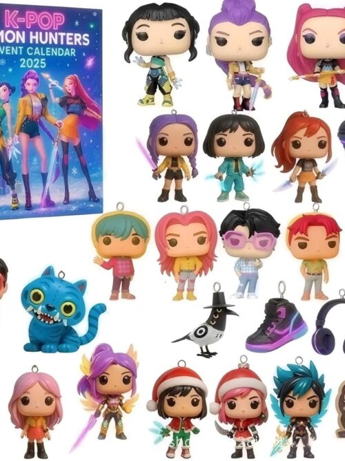 Demon Hunters Coutdown Calendar With 24, 2D Keychain Toys, Ornaments