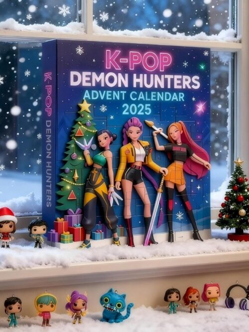 Demon Hunters Coutdown Calendar With 24, 2D Keychain Toys, Ornaments