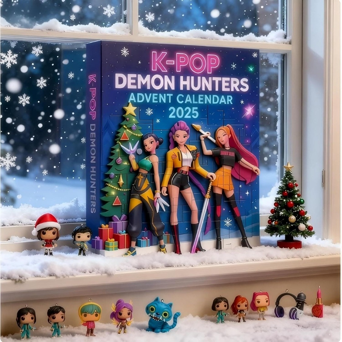 Demon Hunters Coutdown Calendar With 24, 2D Keychain Toys, Ornaments Demon Hunters Coutdown Calendar With 24, 2D Keychain Toys, Ornaments