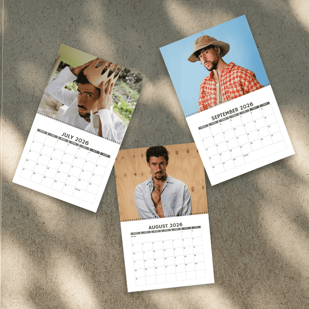 Bad Bunny 2026 Calendar | Home Decor, Office Decor, Bad Bunny Fan Gift Bad Bunny 2026 Calendar | Home Decor, Office Decor, Bad Bunny Fan Gift