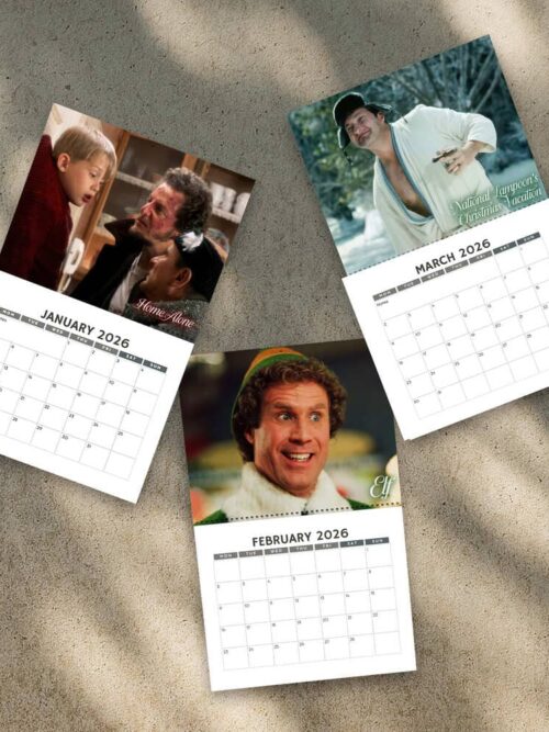Nostalgic Christmas 2026 Calendar | Home Decor, Office Decor, Retro Movie Fan Gift
