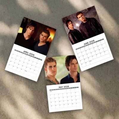 A Year Of Damon and Stefan 2026 Calendar | Home Decor, Office Decor, Retro Movie Fan Gift