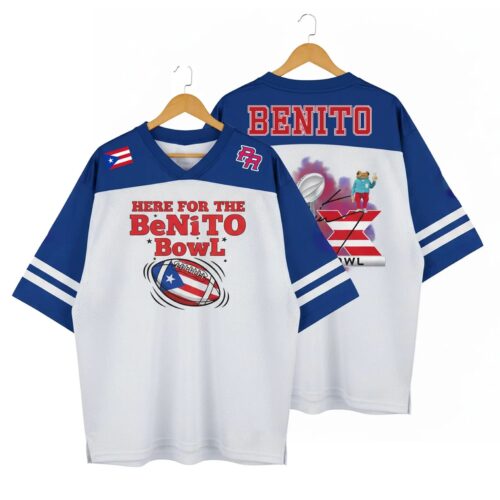 Here for the Benito Bowl Football Jersey, Bad Bunny Fan Here for the Benito Bowl Football Jersey, Bad Bunny Fan