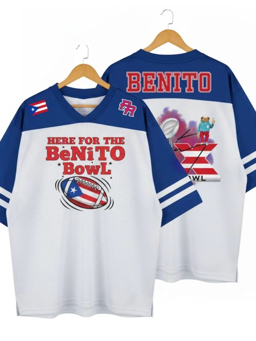 Here for the Benito Bowl Football Jersey, Bad Bunny Fan Here for the Benito Bowl Football Jersey, Bad Bunny Fan
