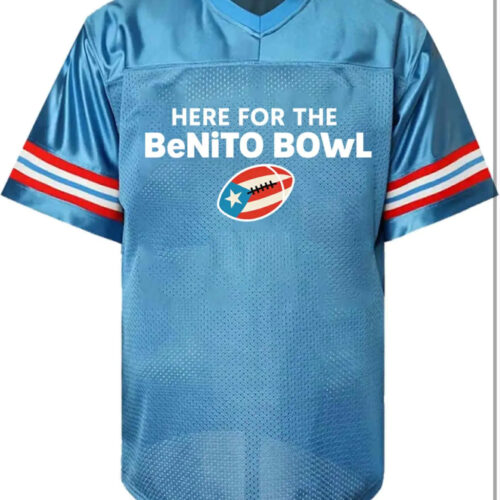 Version 2 Here for the Benito Bowl Football Jersey, Bad Bunny Fan Version 2 Here for the Benito Bowl Football Jersey, Bad Bunny Fan